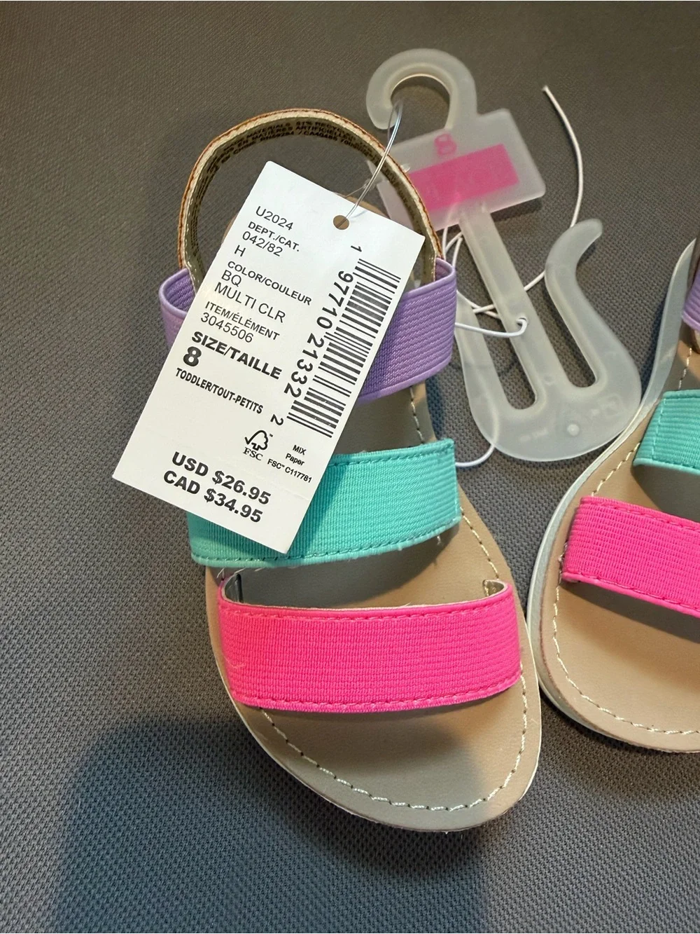 The Children's Place Toddler Girls Colorblock Triple-Strap Sandals - Rainbow